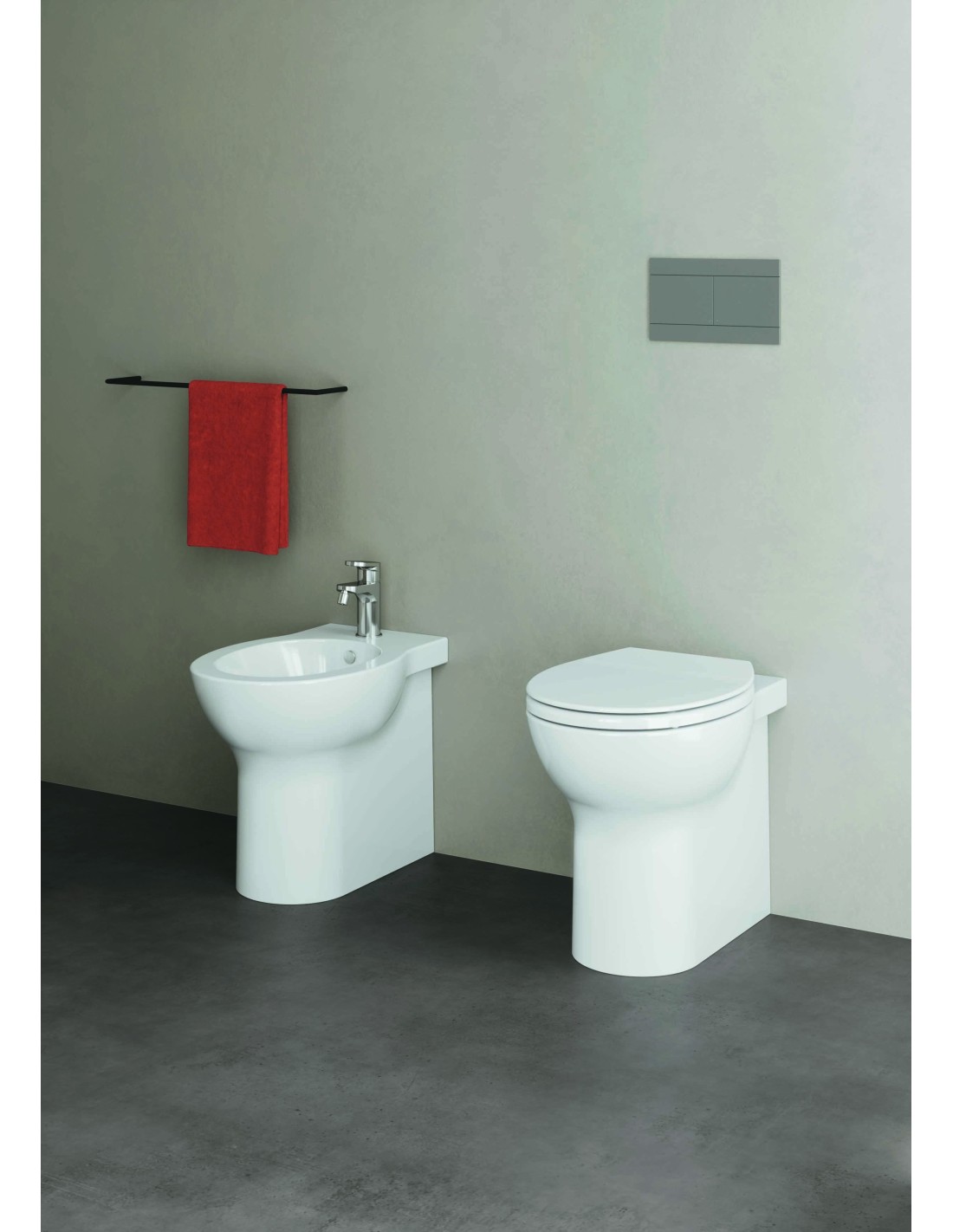 Azzurra - Clik filomuro 53 cm Wc Easy Clean + bidet + coprivaso soft