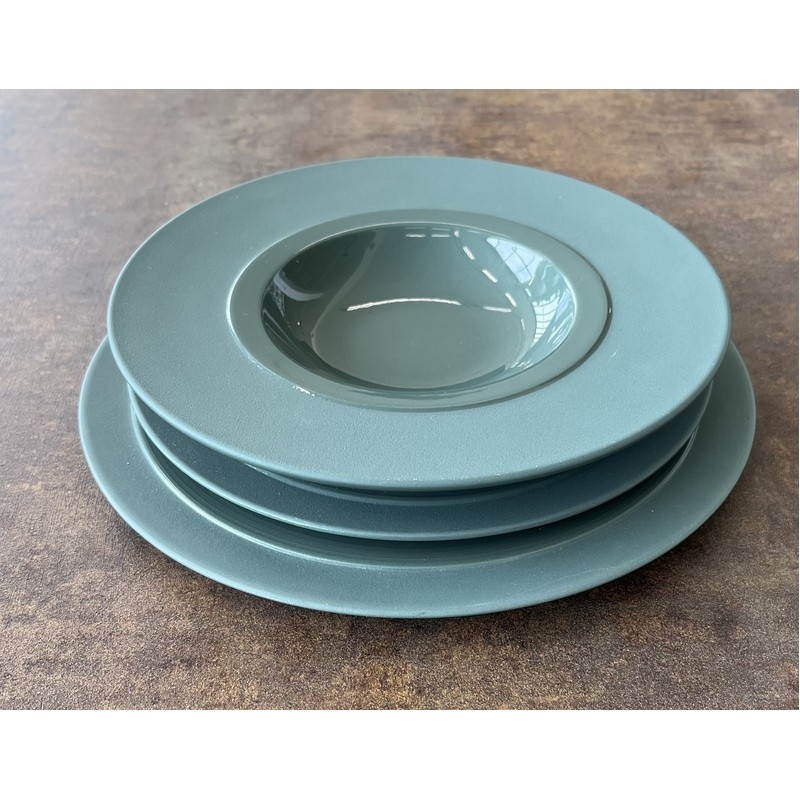 BAHIA ARGILE SERVIZIO PIATTI DA TAVOLA DA 18 PEZZI VERDE DEGRENNE
