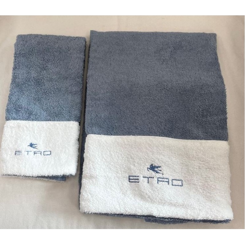 BANDOLERO COPPIA ASCIUGAMANI VISO + OSPITE AVION 100% COTONE ETRO