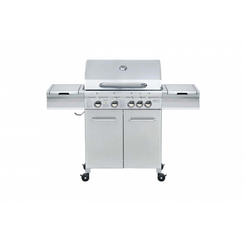 Barbecue a gas 5 bruciatori griglia e piastra