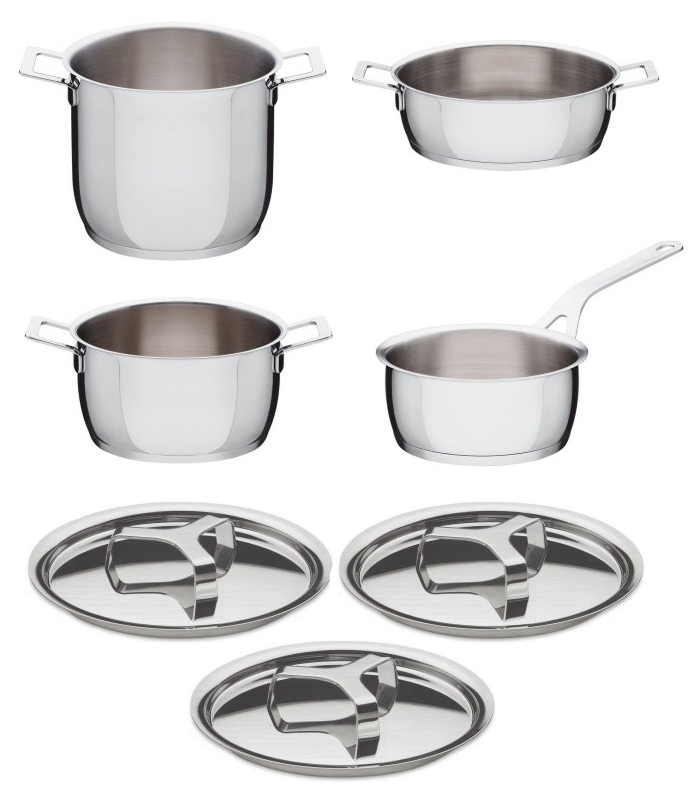 Batteria Potsepans Set 7 Pezzi Acciaio Lucido