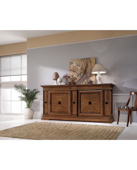 CREDENZA ANTE SCORREVOLI LEGNO MASSELLO