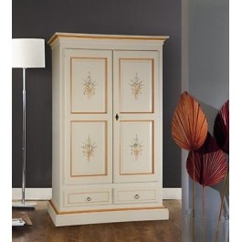 ARMADIO 2 ANTE LACCATO AVORIO ANTICATO