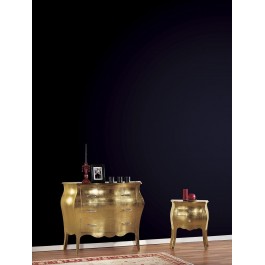 CREDENZA COMO' FOGLIA ORO 3 CASSETTI LEGNO MASSELLO ARTIGIANALE