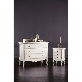 COMODINO LACCATO BIANCO LEGNO MASSELLO LEGNO ARTE POVERA CAMERA