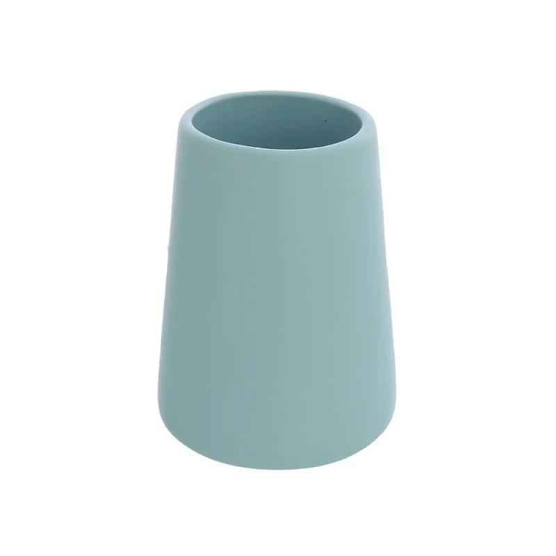 Bicchiere portaspazzolini da appoggio Sidney in ceramica turchese pastello