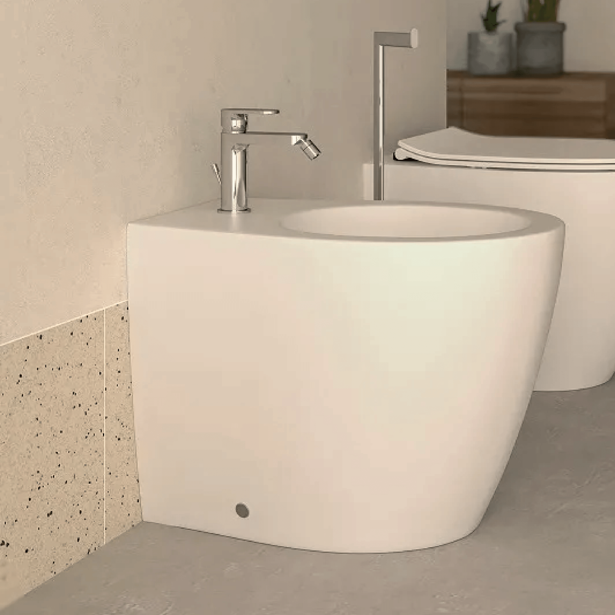 Bidet a Terra Ercos "Kite" Bianco Opaco