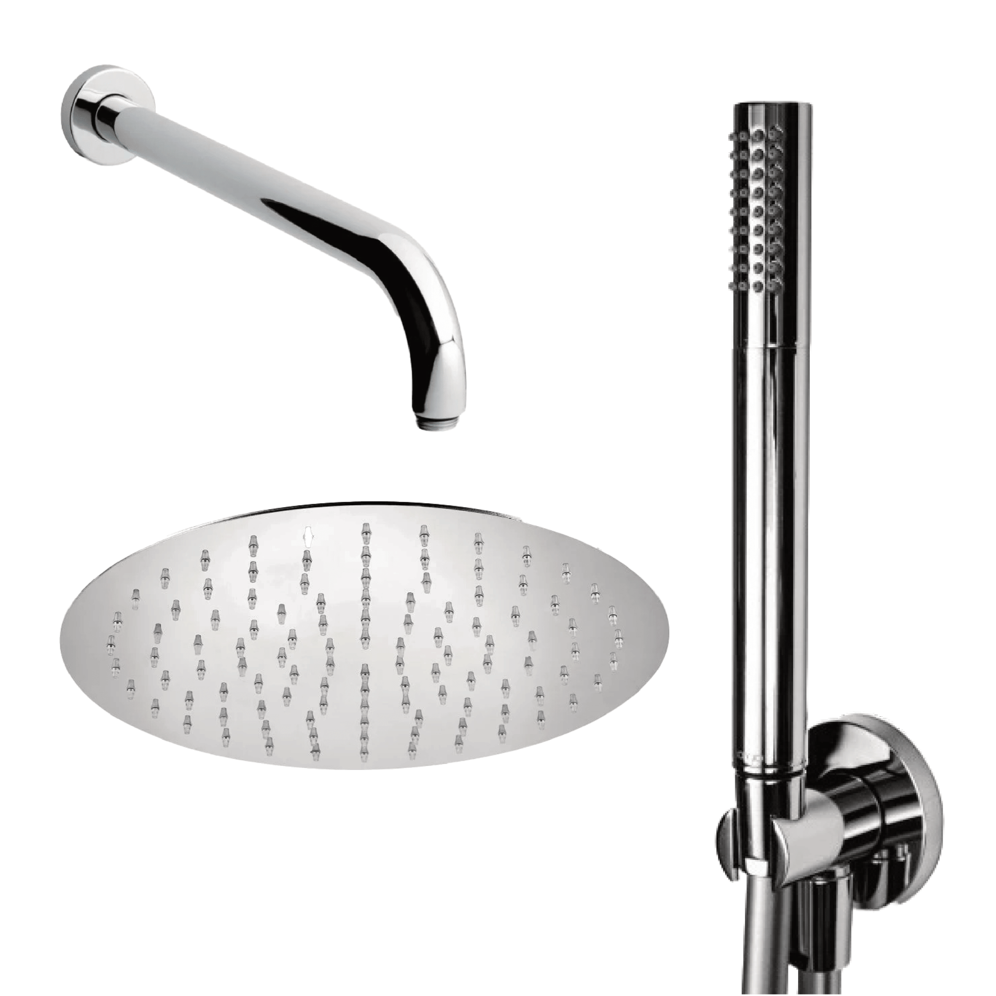 Set Doccia Completo Tondo Soffione Diam.20 Cm Bongio "Wellness" Cromo Lucido