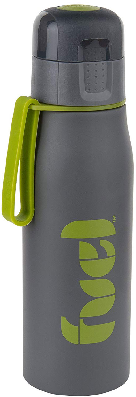 Borraccia In Acciaio Grigio e Verde