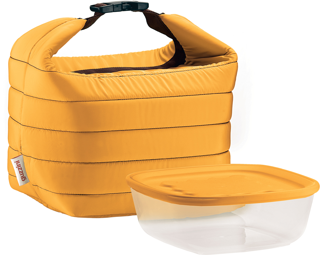 Borsa termica giallo ocra con contenitore