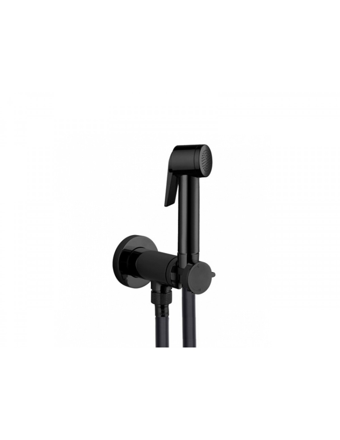 Bossini - Bossini Paloma Flat Miscelatore progressivo a parete con doccia a pulsante - nero opaco E37015073