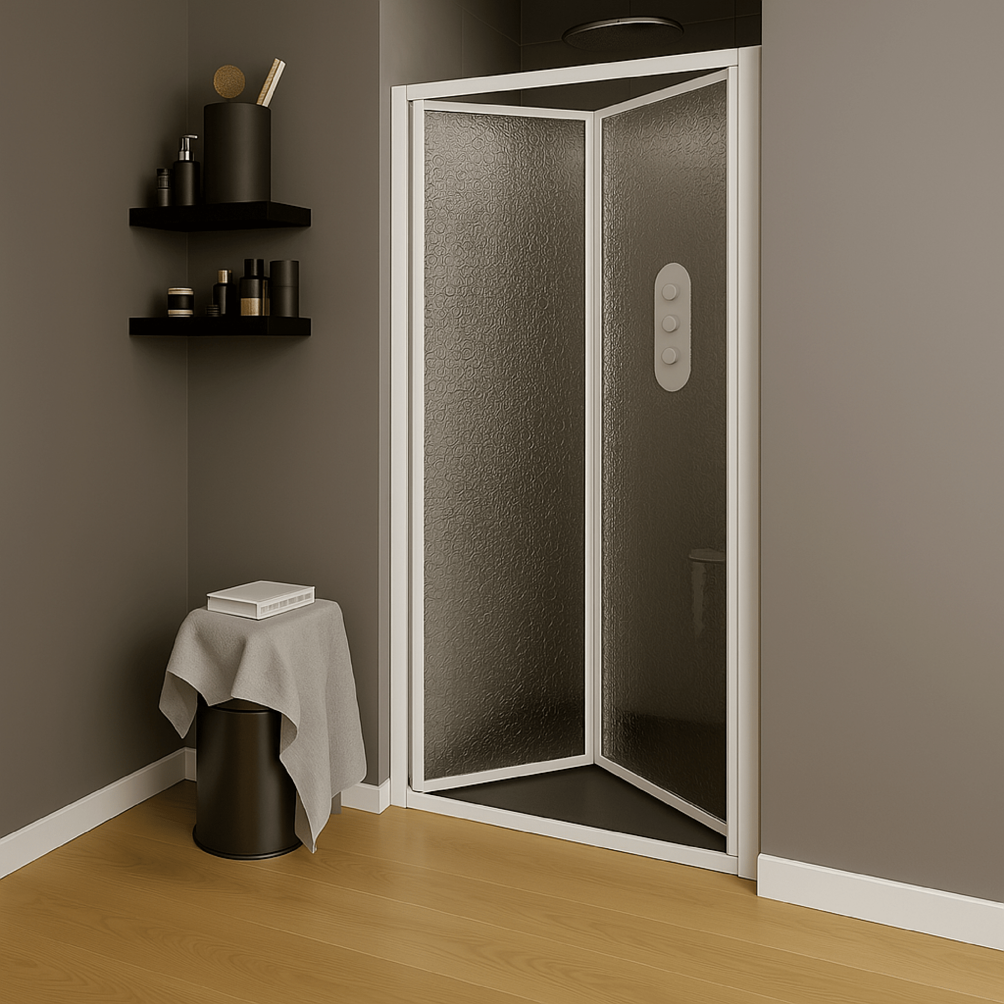 Box Doccia a Soffietto Est.98/103 Giava "Smeralda" Bianco/Acrilico Bollicine