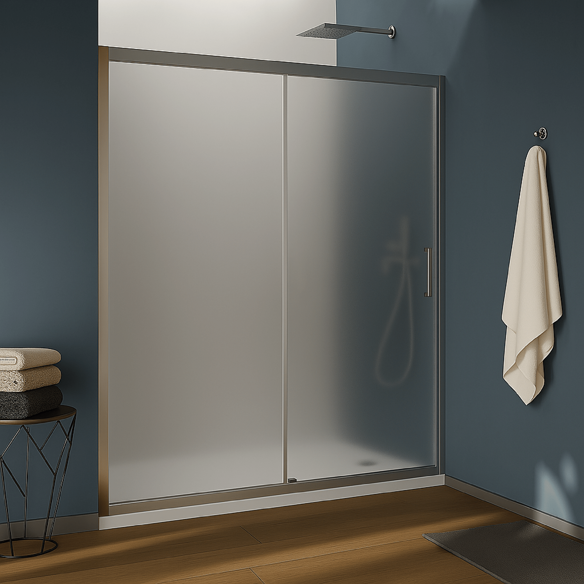 Box Doccia Scorrevole 100 Cm Vanita Docce "Hera" Cromo Lucido/Vetro Crepè