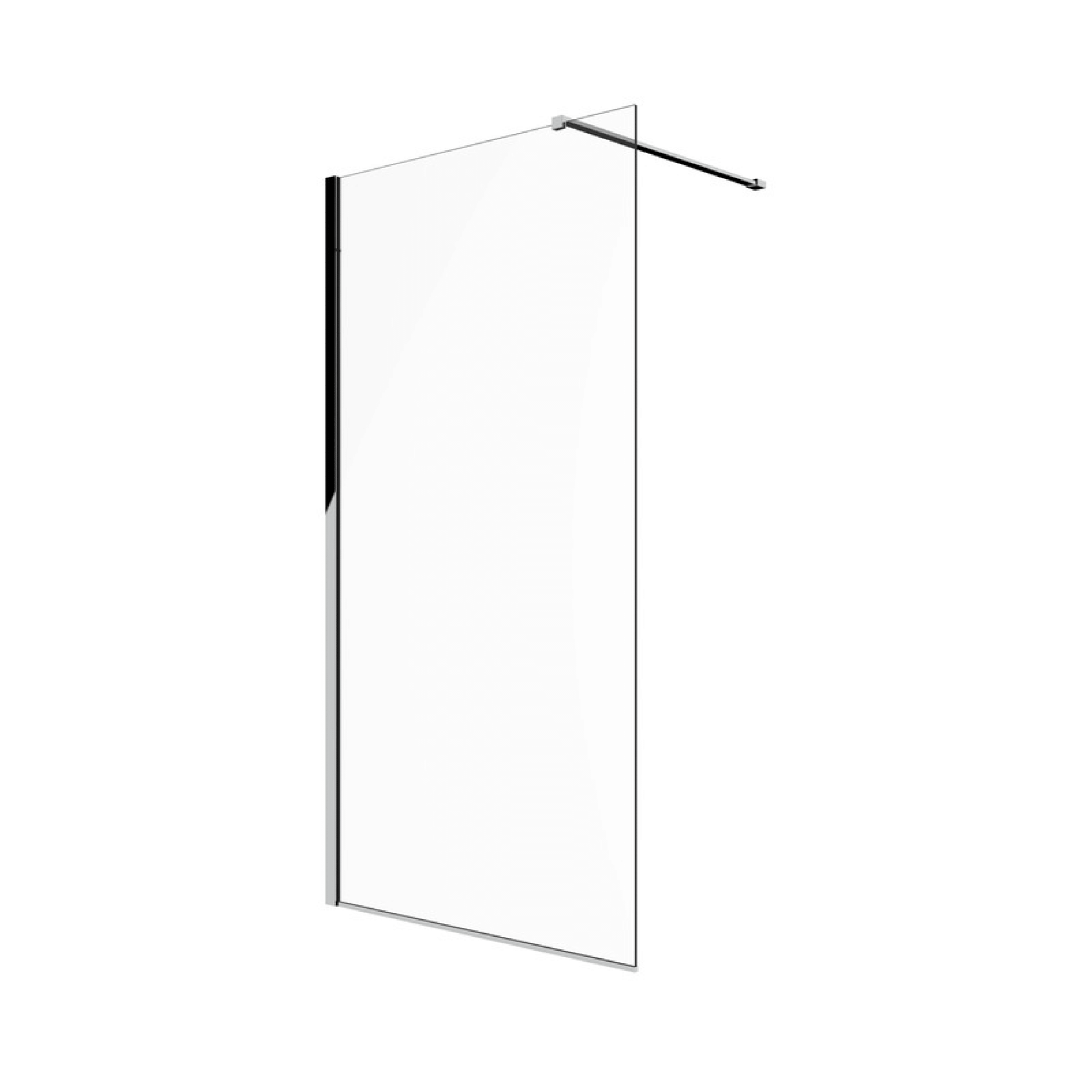 Box Doccia Walk-In 100 Cm Con Braccio Telescopico Ercos "Rex" Cromo Lucido/Vetro Trasparente
