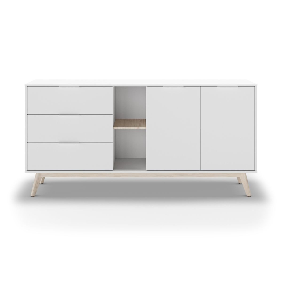 Buffet 2 Porte, 2 Nicchie e 3 Cassetti L165 cm - Campus