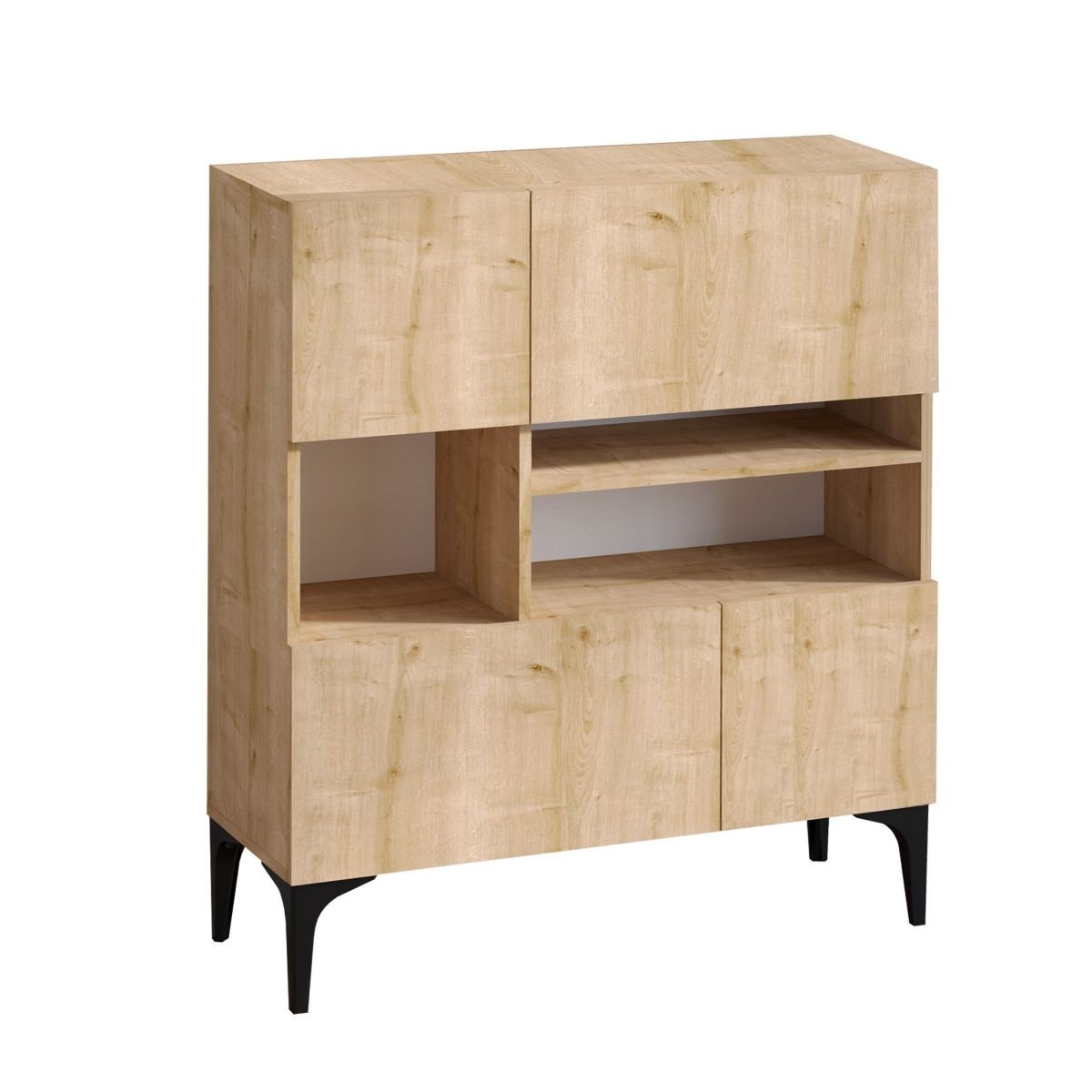 Buffet 3 nicchie e 4 ante effetto legno H125 cm - Krista