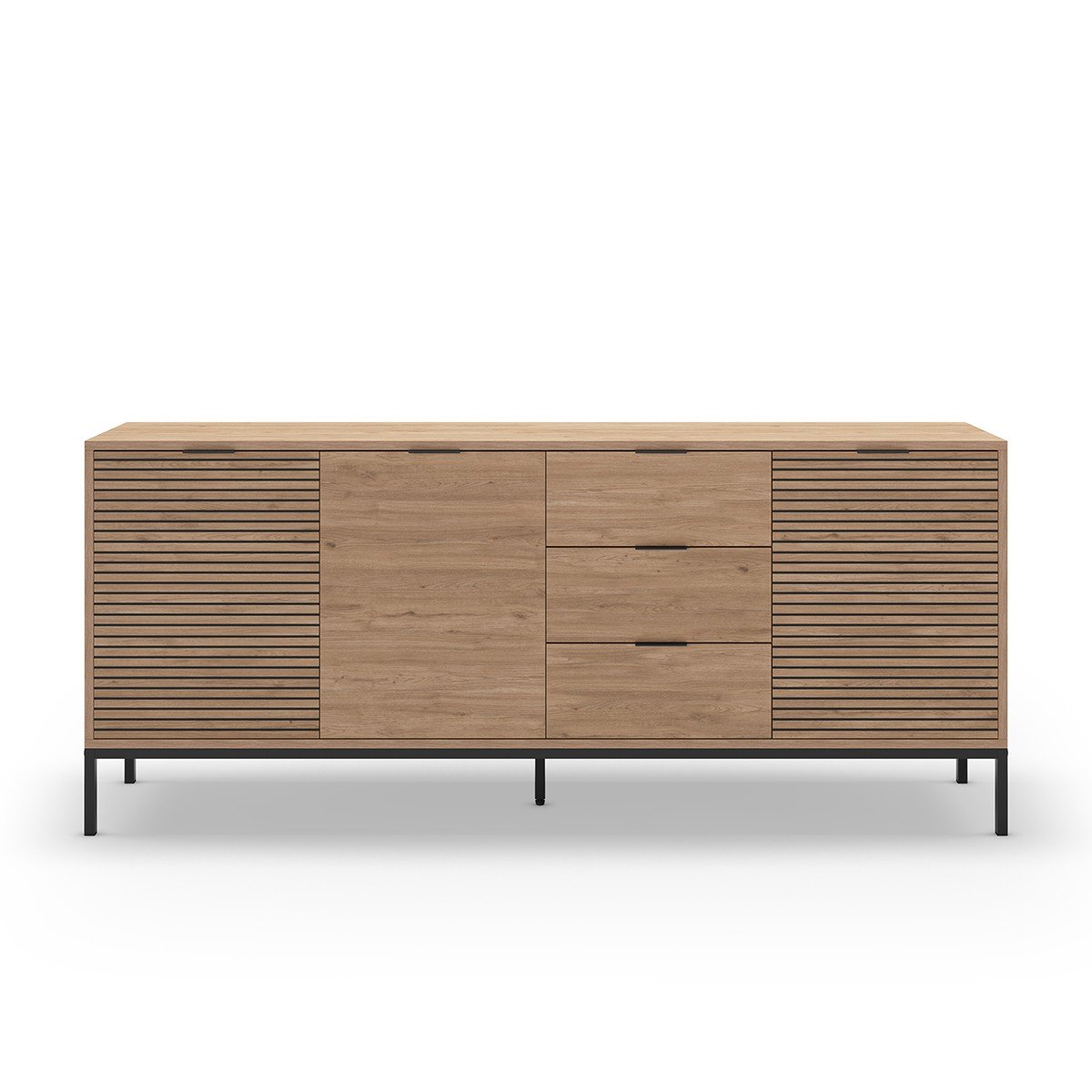 Buffet 3 porte 3 cassetti e piedi in metallo Ariel - L180 cm