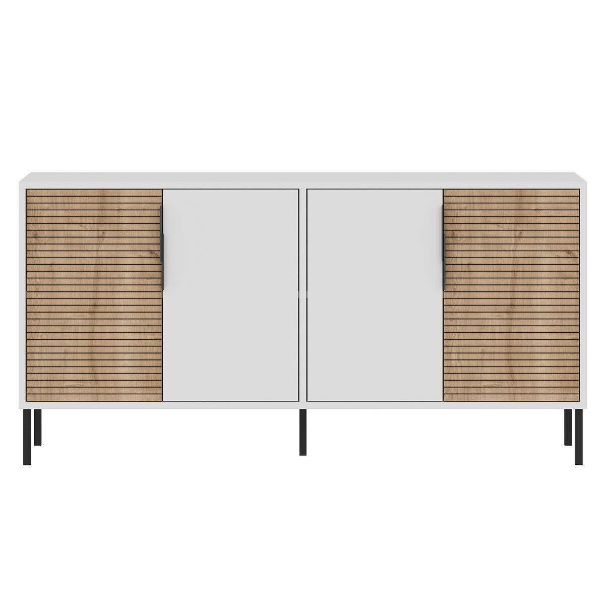 Buffet 4 porte decorazione bianca e rovere zaffiro L150 cm - ZERRA