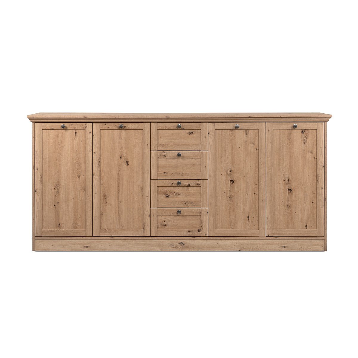 Buffet 4 portes et 4 tiroirs avec poignées en métal L200 cm - TIMBER