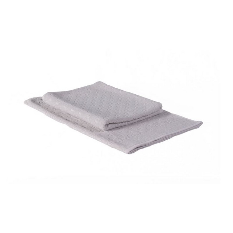 BURANO COPPIA ASCIUGAMANI VISO + OSPITE LIGHT GREY CARRARA