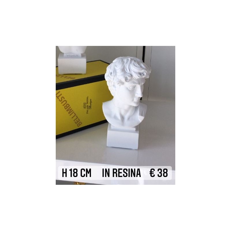 BUSTO DAVID IN RESINA BIANCO 18 CM. PALAIS ROYAL