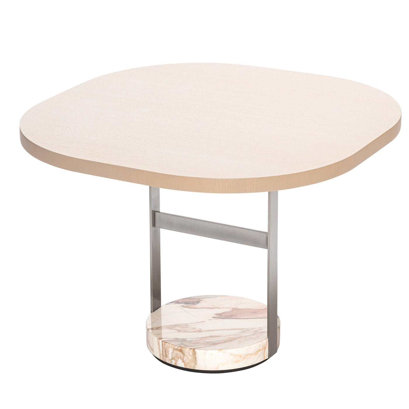 Dama Tavolino grande in marmo calacatta e legno di frassino