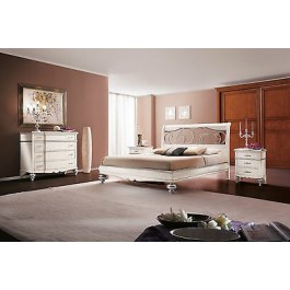 CAMERA DA LETTO MATRIMONIALE LEGNO MASSELLO LETTO COMO' COMODINO ARMADIO