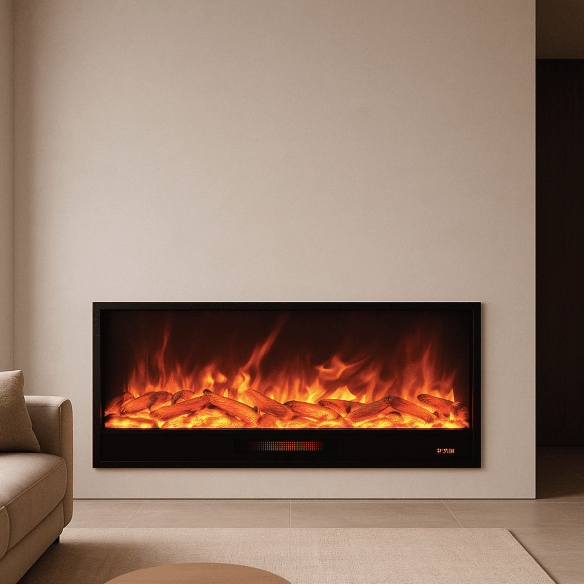 Camino Elettrico Ad Incasso/D'Appoggio Da 150 Cm Sined "Vulture" Nero