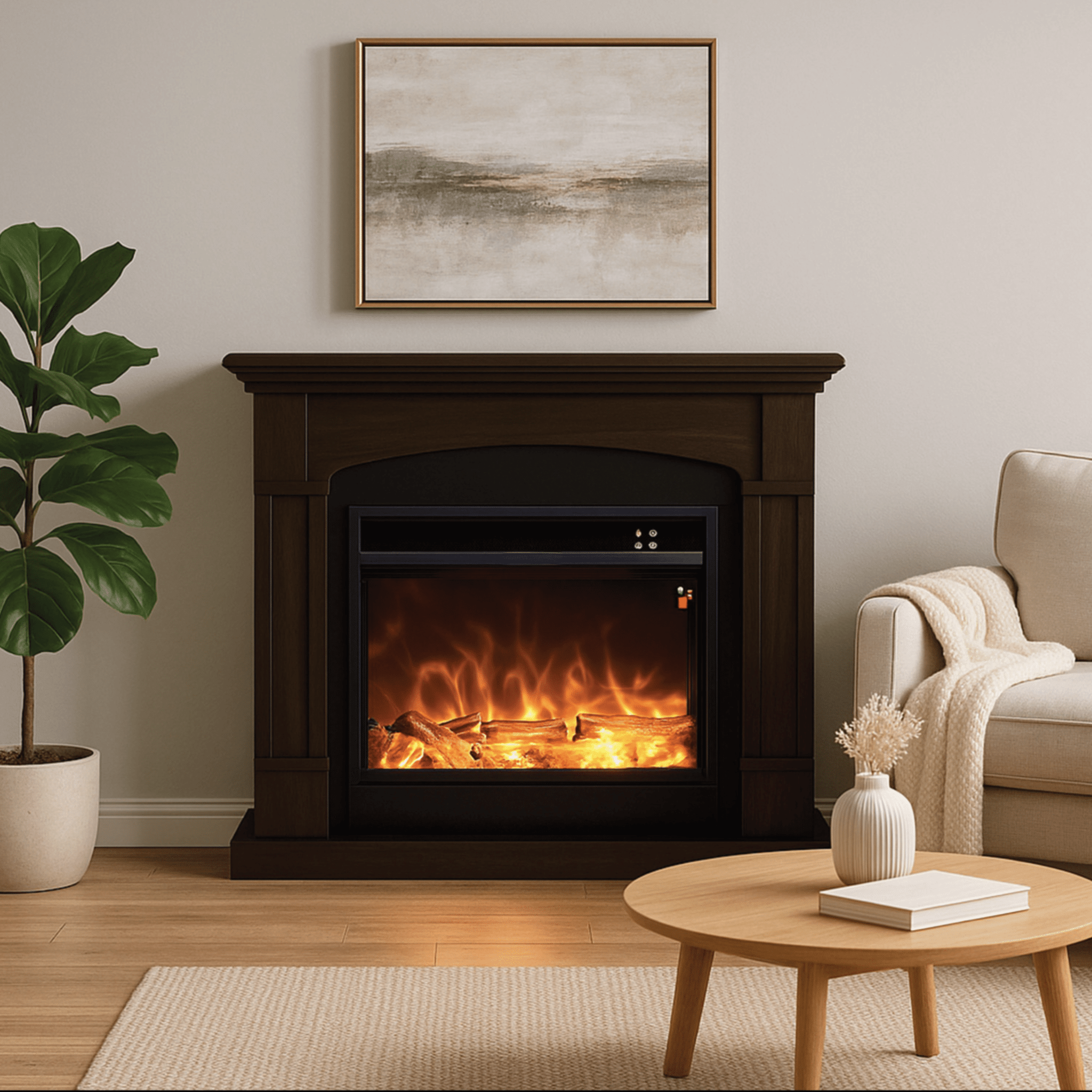 Camino Elettrico Completo D'Appoggio Da 107 Cm Sined "Siena" Wenge