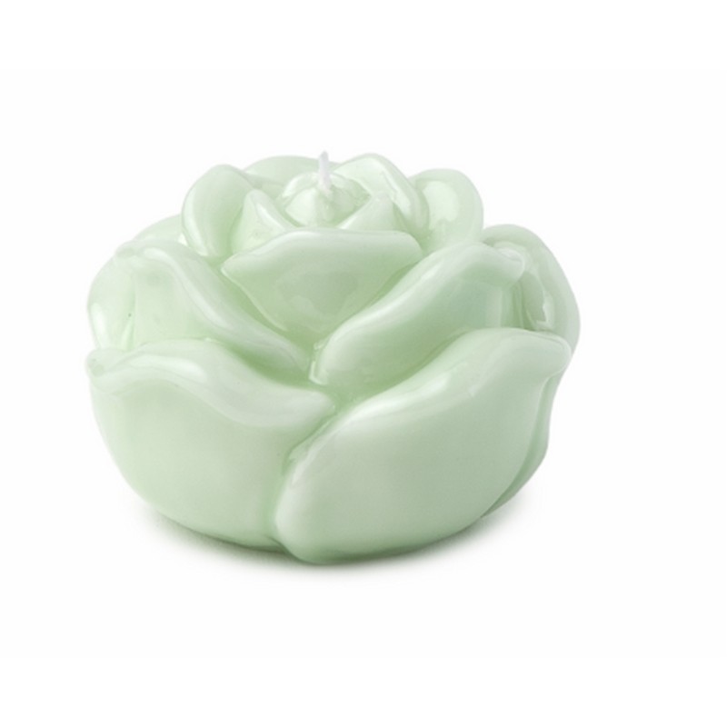 CANDELA ROSA LACCATA VERDE 12X8 CM. HERVIT