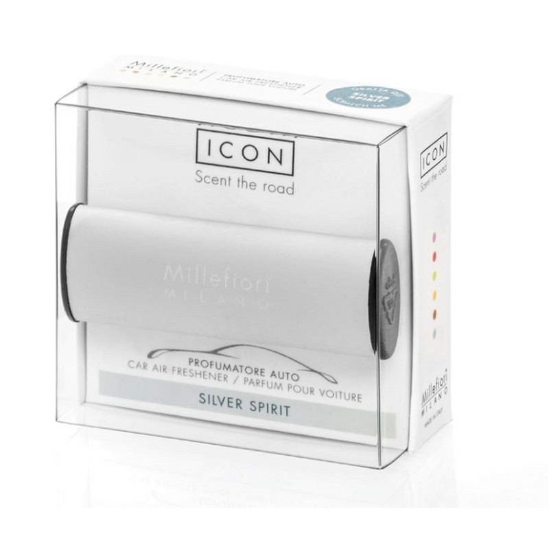 CAR AIR FRESHENER ICON CLASSIC ARGENTO SILVER SPIRIT MILLEFIORI MILANO