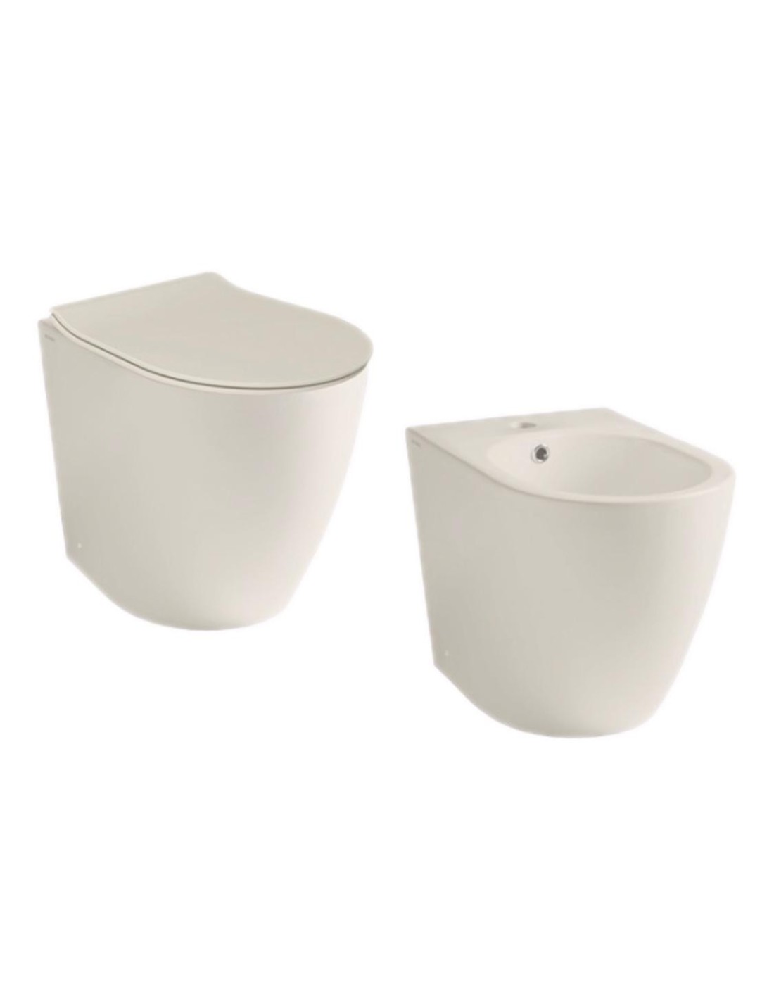 Ceramica Althea - Cover WC + Bidet + coprivaso rallentato PLUS TON|Filomuro senza brida H43cm