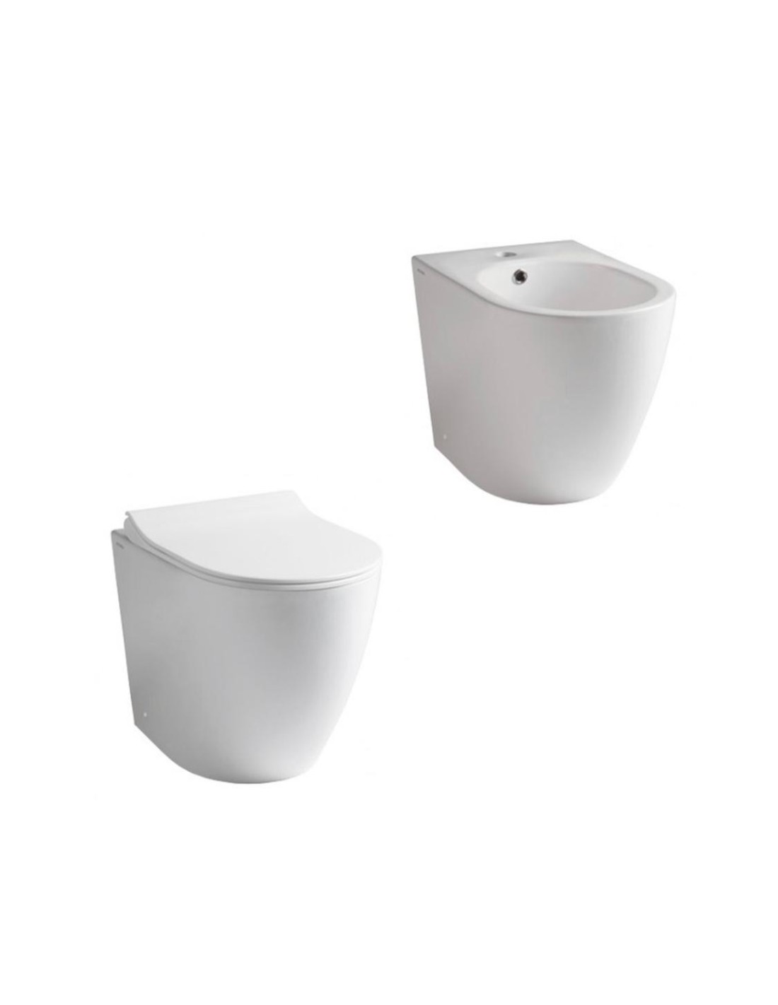 Ceramica Althea - Cover WC + Bidet + coprivaso rallentato da 52cm|Filomuro senza brida H43cm