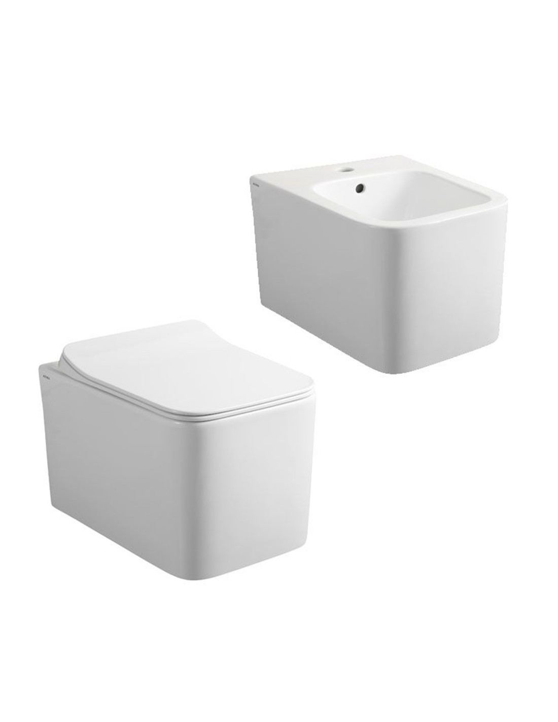Ceramica Althea - TAK WC + Bidet + coprivaso rallentato|Sospesi senza brida