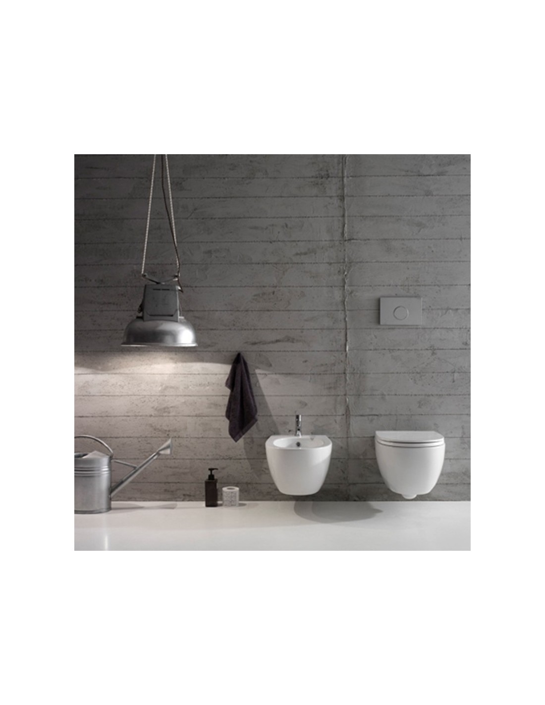 Ceramica Globo - 4All Sospeso Wc + bidet + coprivaso soft 48X37 [bianco opaco]