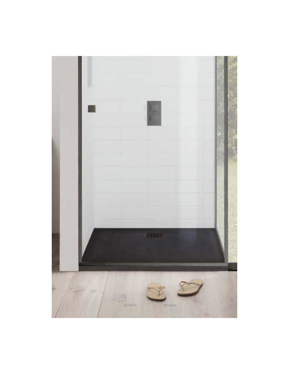 CERAMICA GLOBO - piatto Docciapietra 80x80 NERO - DP08080504