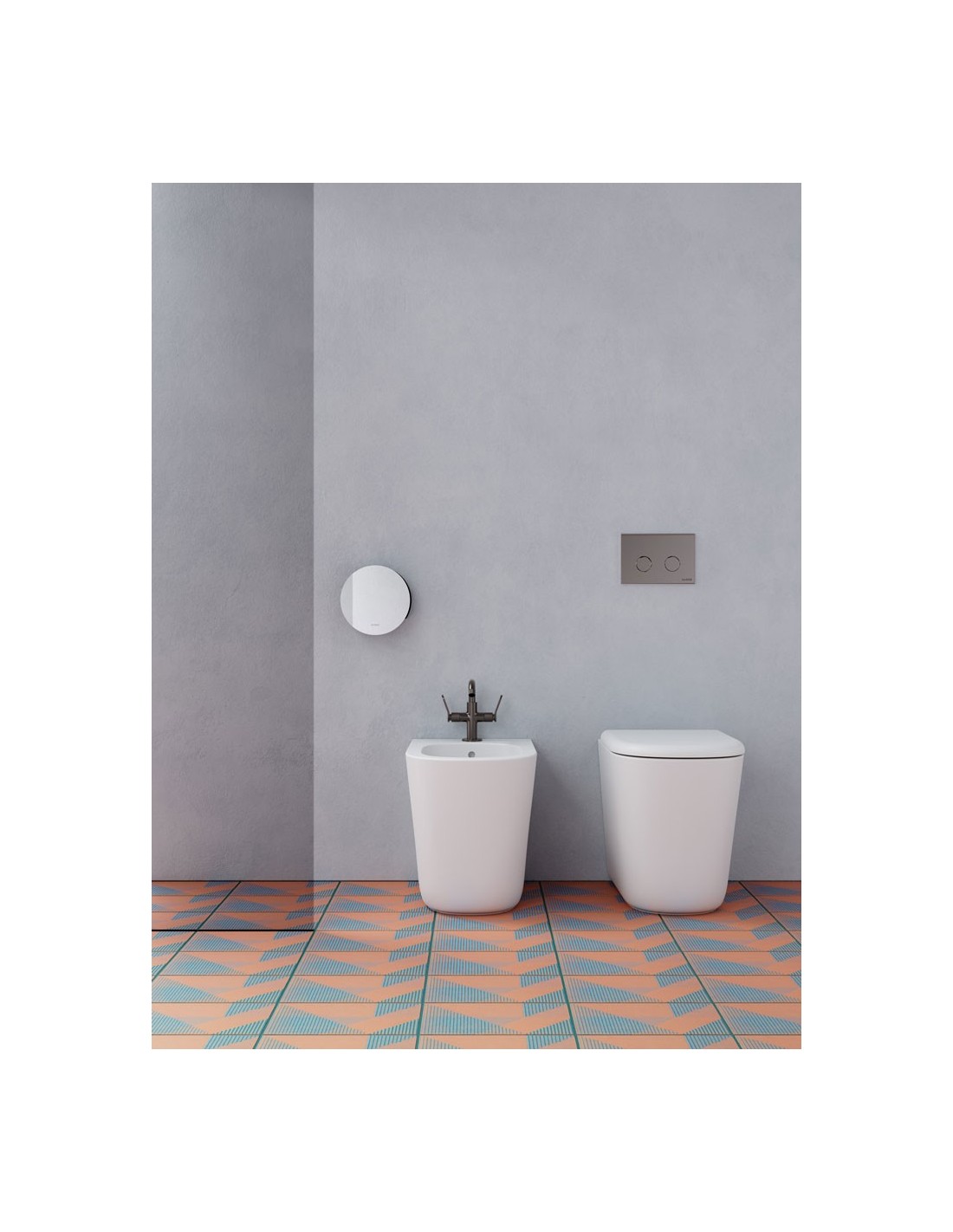 Ceramica Globo - Set completo LALITA filomuro WC + Bidet + coprivaso soft LT001 + LT009 + LT020