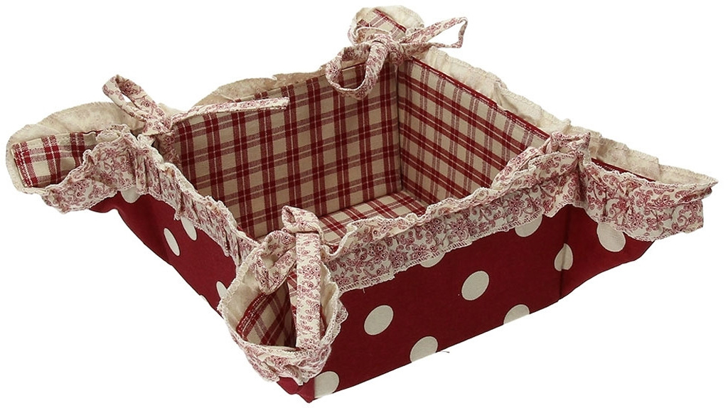 Cestino Porta Pane Pois Rosso