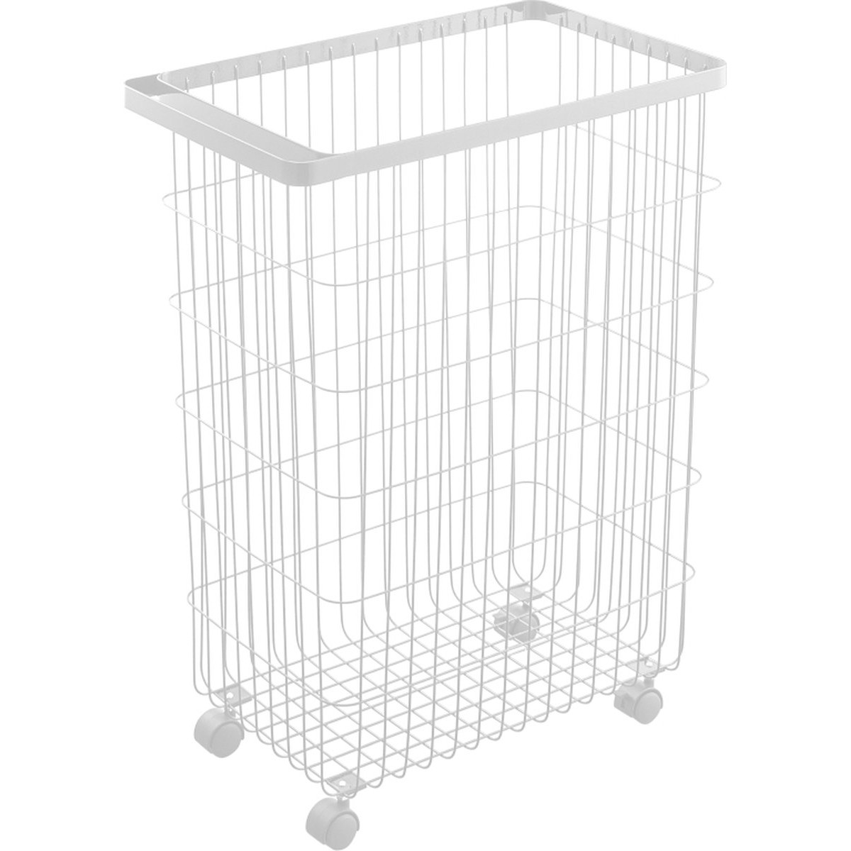 Cesto per biancheria con ruote in metallo H56.5cm