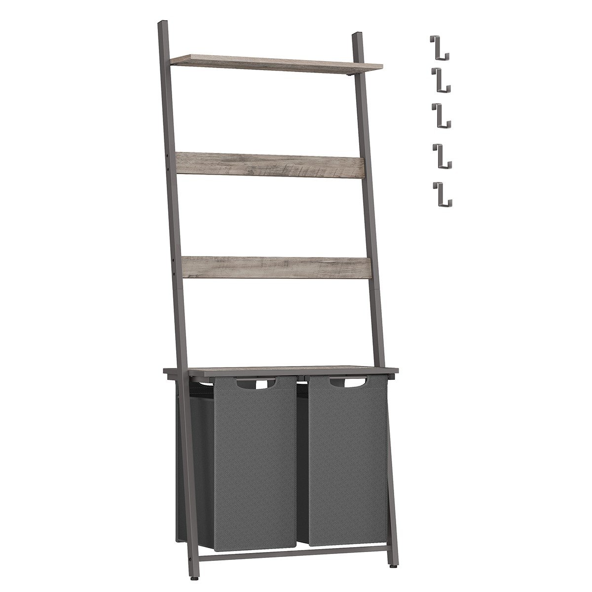 Cesto portabiancheria doppio con ripiani - H175 cm