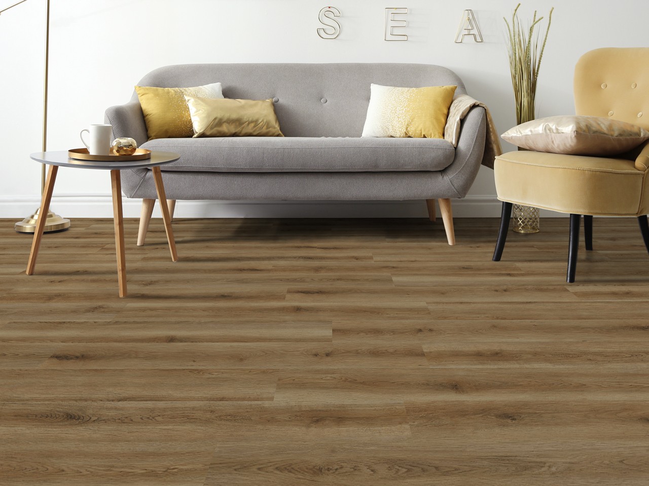 Pavimento PVC Adesivo Chalet Caramel Effetto Legno Rovere Marrone-74855