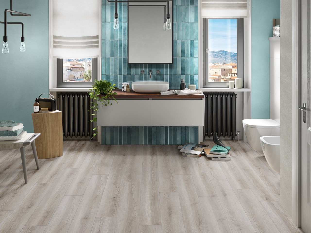 Pavimento PVC Adesivo Chalet Grey Effetto Legno Rovere Grigio-74858