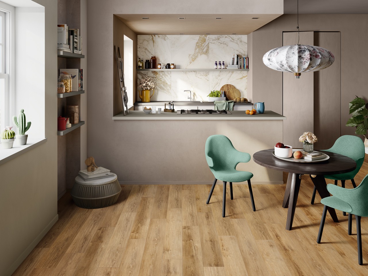Pavimento PVC Adesivo Chalet Natural Effetto Legno Rovere Naturale-74856