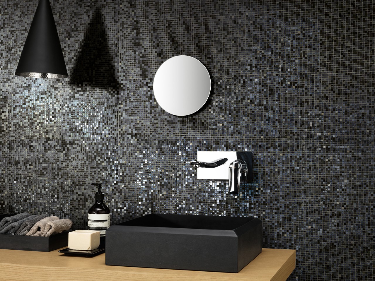 Mosaico in Vetro Chester Black 31,8x31,8 cm Nero-9465