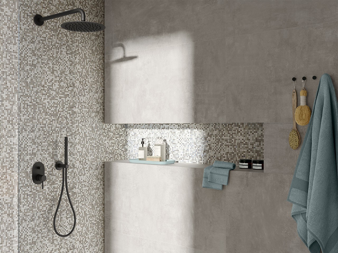 Mosaico in Vetro Chester Grey 31,8x31,8 cm Grigio Tortora-77021