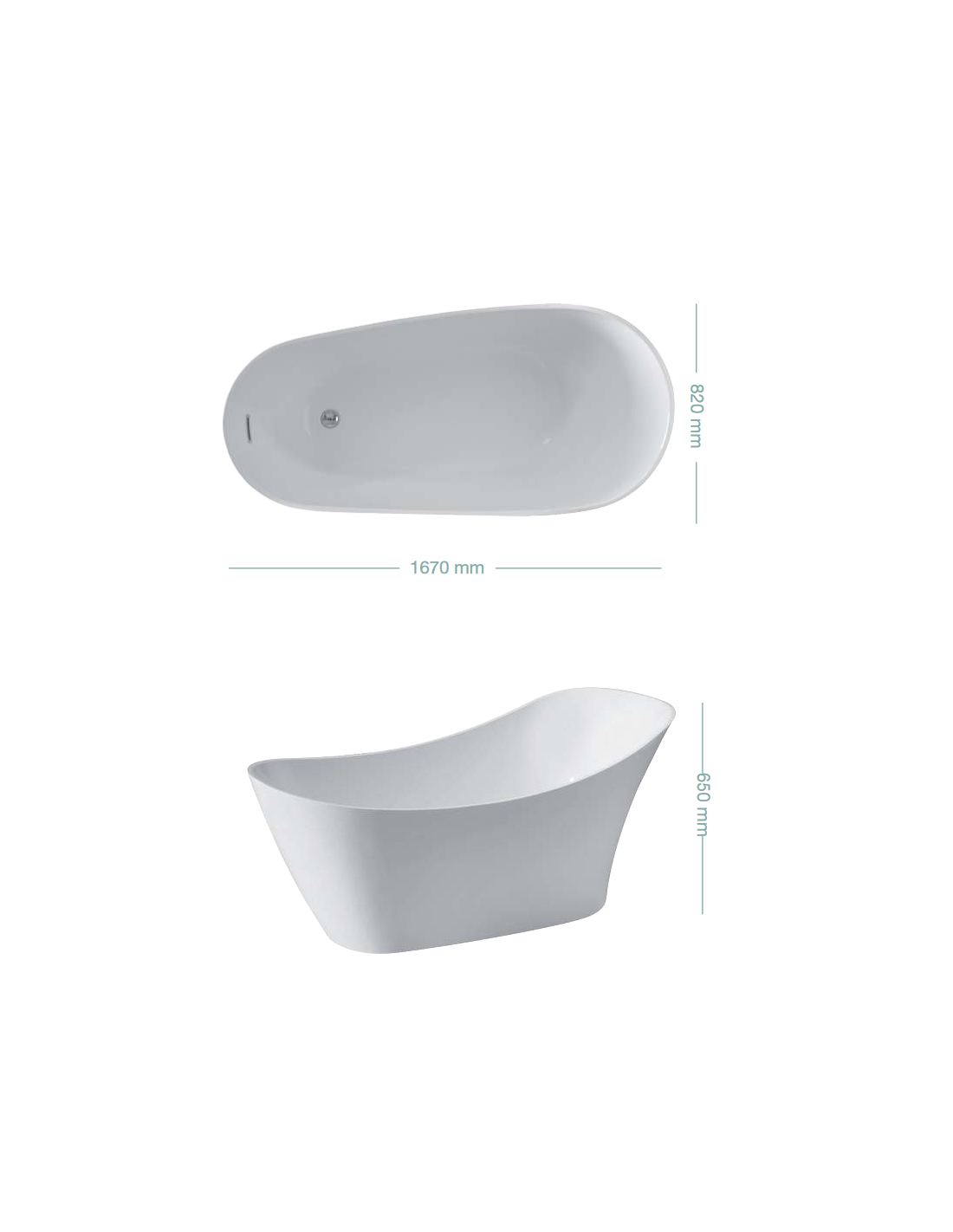 Colacril - Vasca Freestanding in Acrilico in Bianco Lucido - Venezia