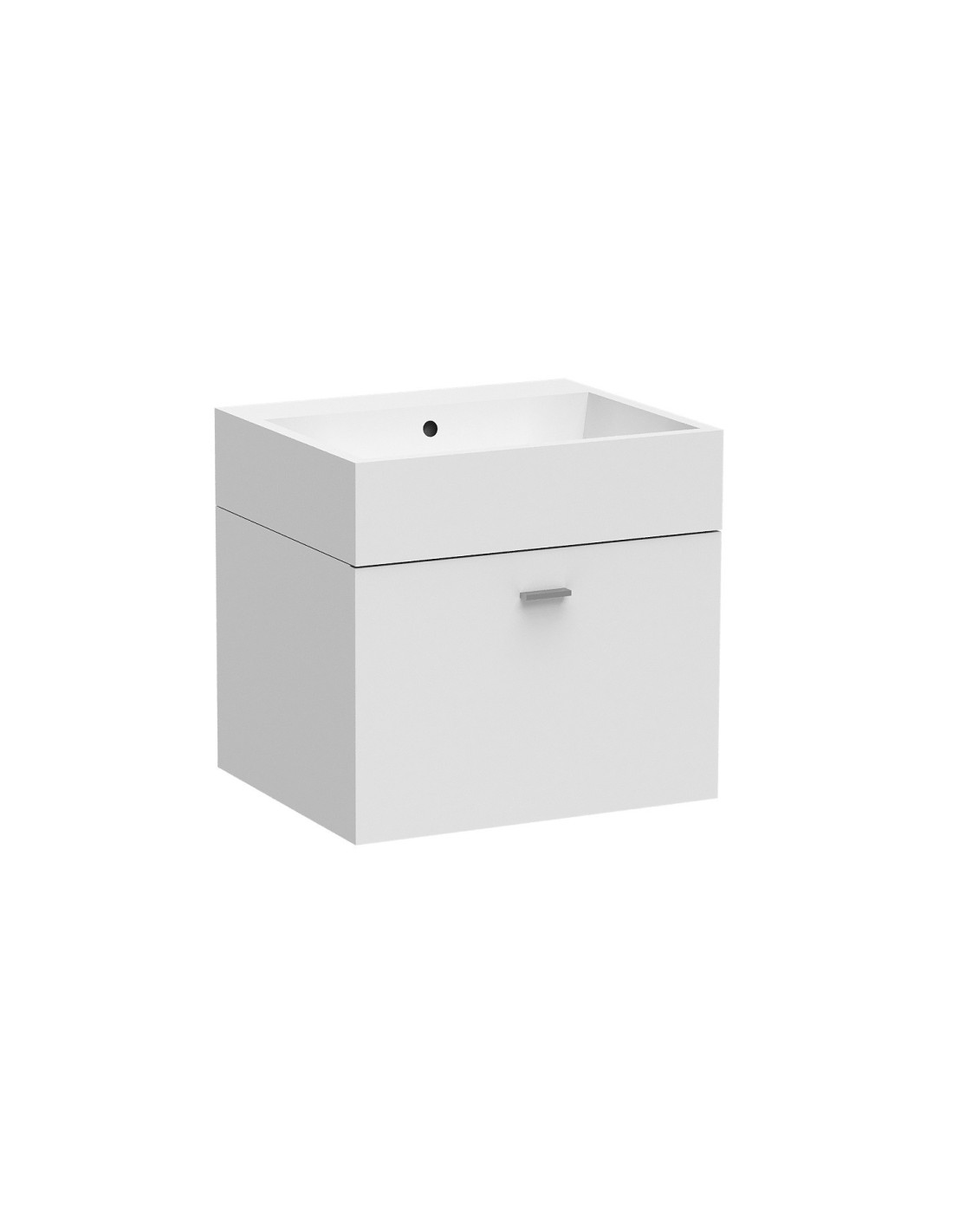 Colavene - Lavabo in ceramica Volant [con foro] su mobile sospeso un cassetto 60X50