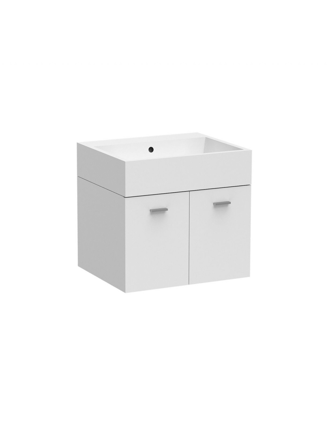 Colavene - Lavabo in ceramica Volant forato su mobile sospeso due ante 75X50