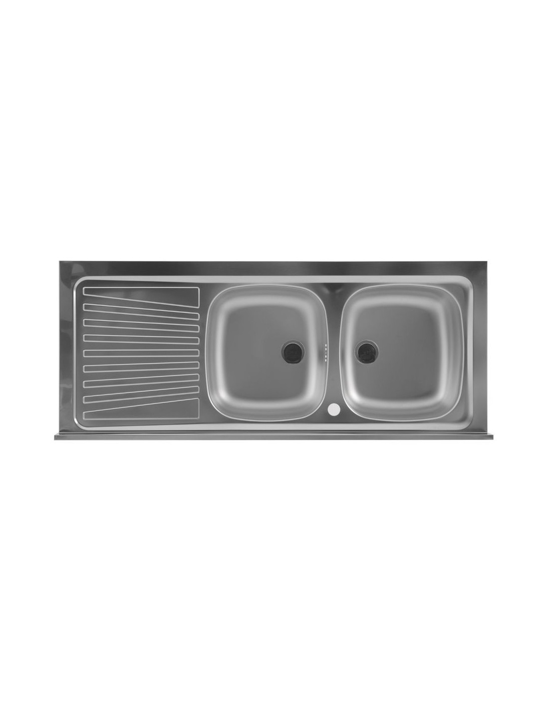 Colavene - Lavello in acciaio inox doppia vasca e sgocciolatoio 150x60cm - 101510V