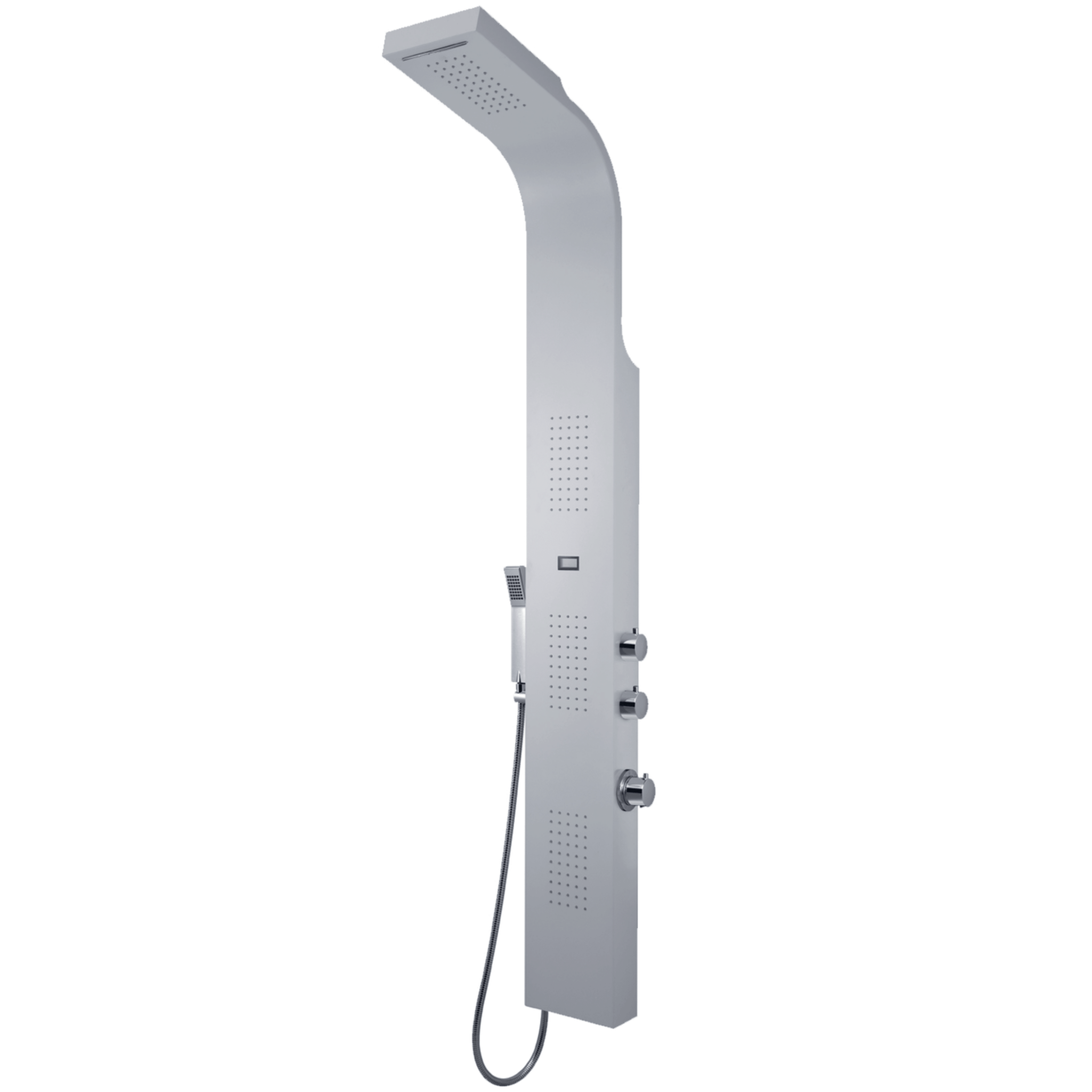 Colonna Doccia Idromassaggio Con Effetto Cascata Miscelatore Termostatico Kit Doccetta e Deviatore a 2 Vie Gedy "SPA 00" Bianco